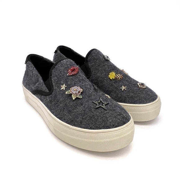 Steven by Steve Madden Gerry Sneakers Size 7.5 Gray Platform Skater Charms New - Picture 12 of 12